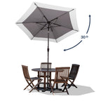 Spencer Classic Coastal 2-Tone Solar LED Market Patio Umbrella with 12 LED Strip Lights