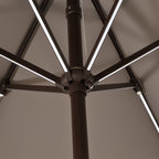 Spencer Classic Coastal 2-Tone Solar LED Market Patio Umbrella with 12 LED Strip Lights