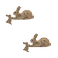 Stone Mother Rabbit and Baby Bunny Self Sitter, Set of 2