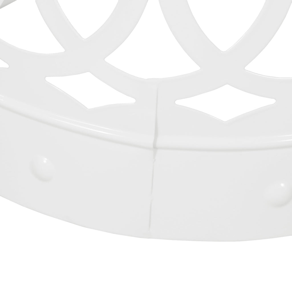 Symmetry White Outdoor Cylindrical End Table with Overlapping Circle Pattern