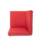 Grenada Outdoor Acacia Wood U-Shape Armless Sectional Sofa