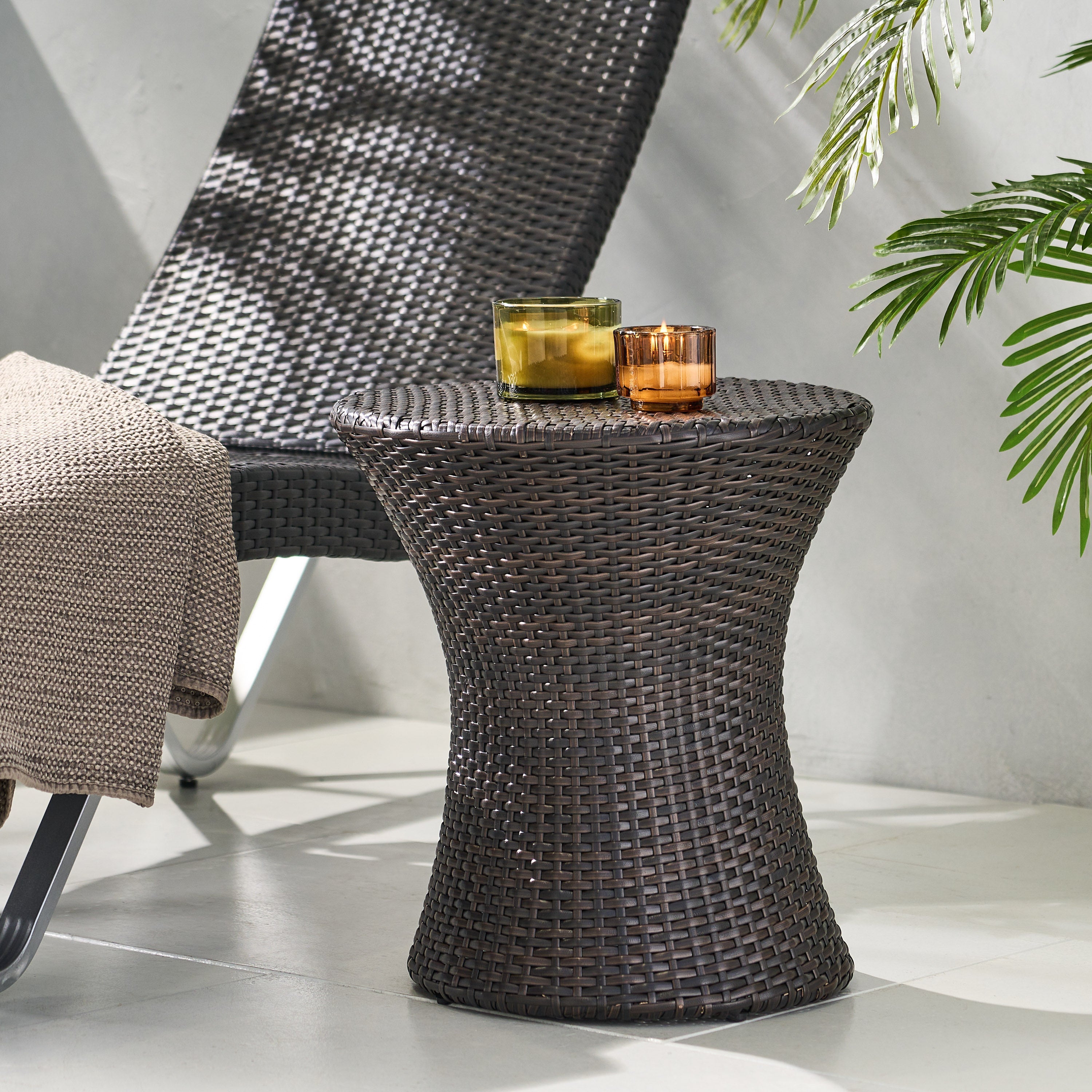 Thrive Hourglass Rattan Outdoor Side Table