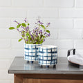 Tie-dye Design Footed Planter, Set of 2