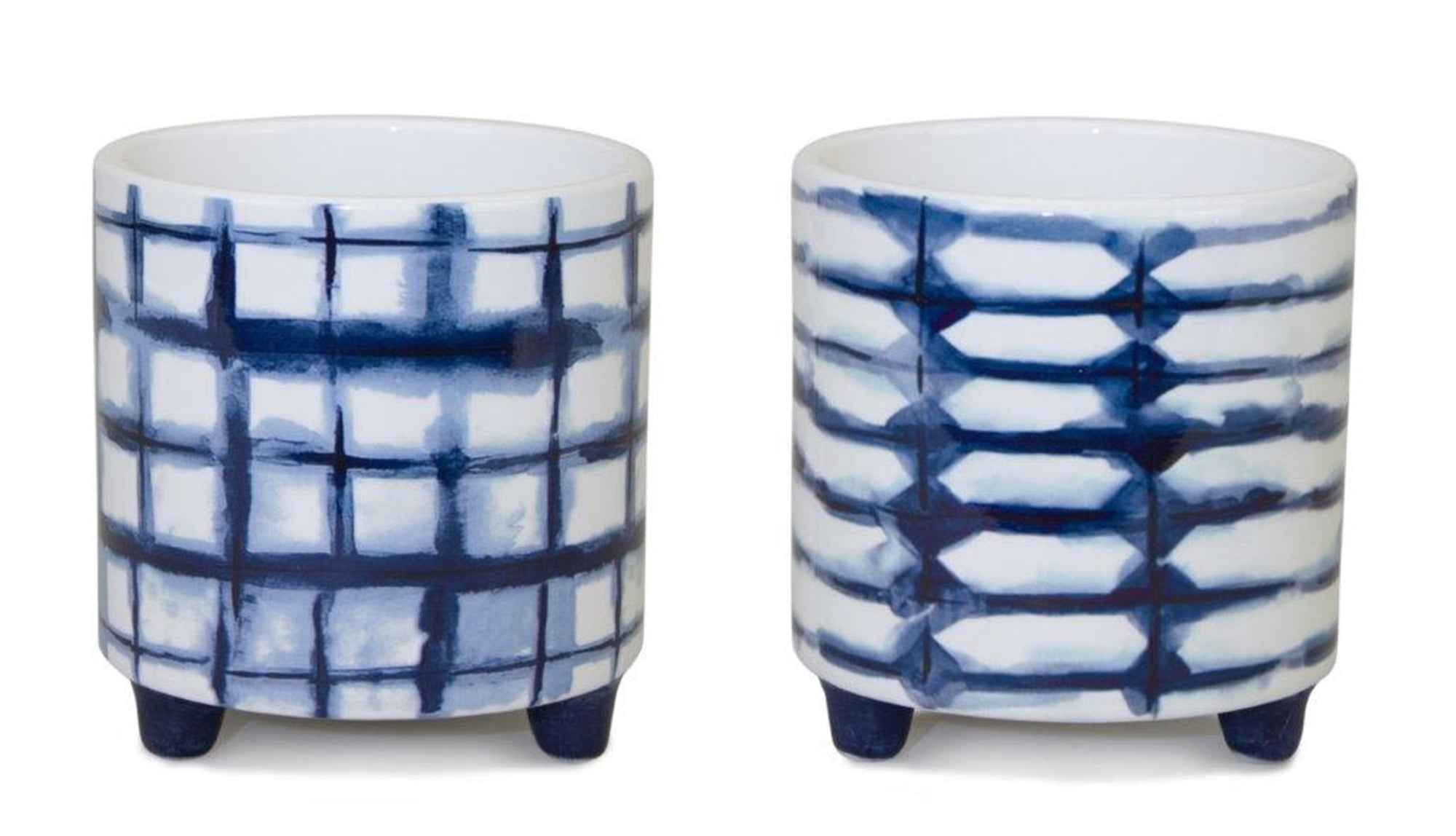Tie-dye Design Footed Planter, Set of 2