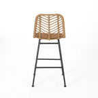 Sawtelle Outdoor Wicker Barstools, Set of 2