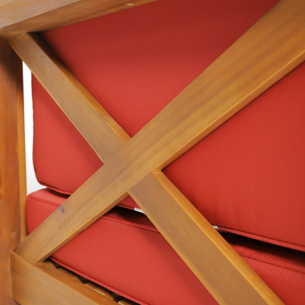 Brava Outdoor X-Back Corner Bench with Coffee Table