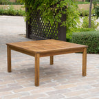 Perla Outdoor Rustic Coffee Table with Slat Design