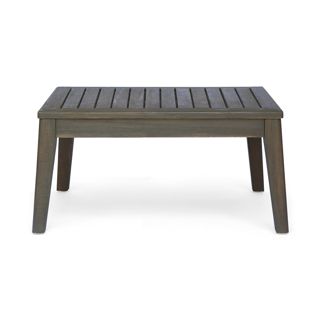 Grenada Outdoor Acacia Wood U-Shape Armless Sectional Sofa