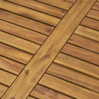 Perla Outdoor Rustic Coffee Table with Slat Design