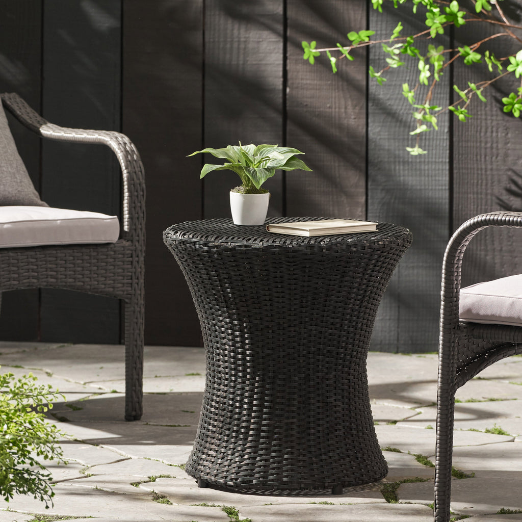 Thrive Hourglass Rattan Outdoor Side Table
