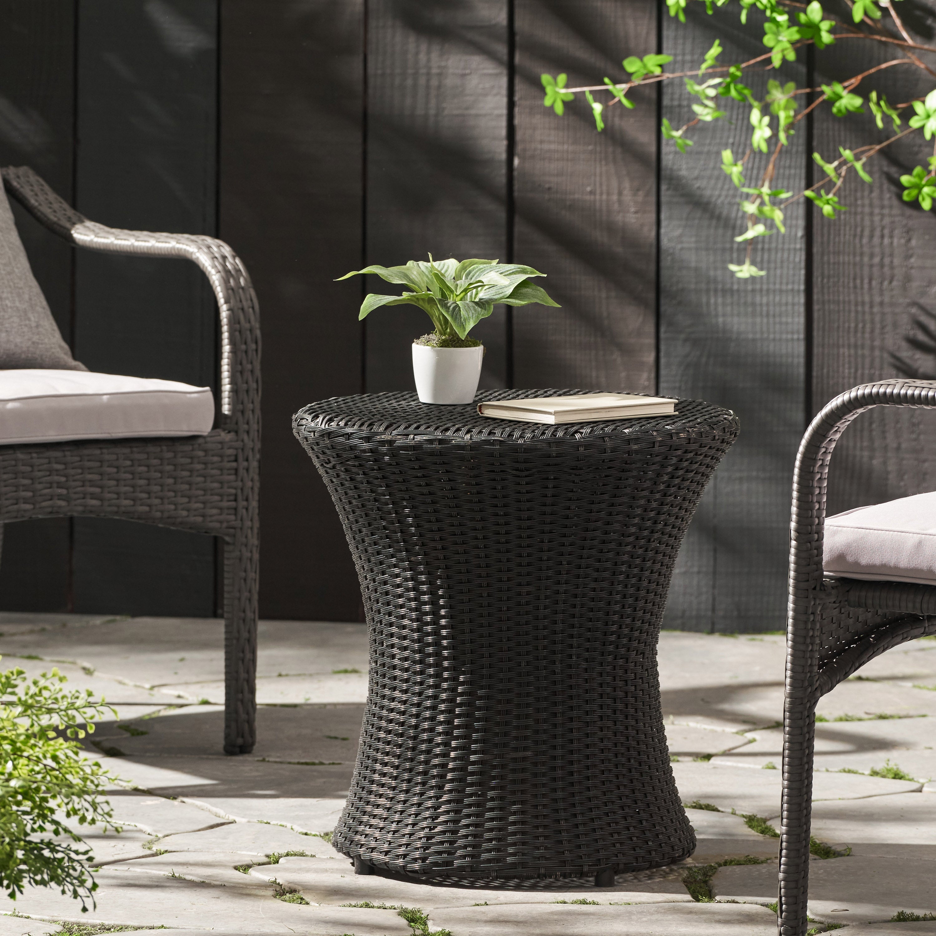 Thrive Hourglass Rattan Outdoor Side Table