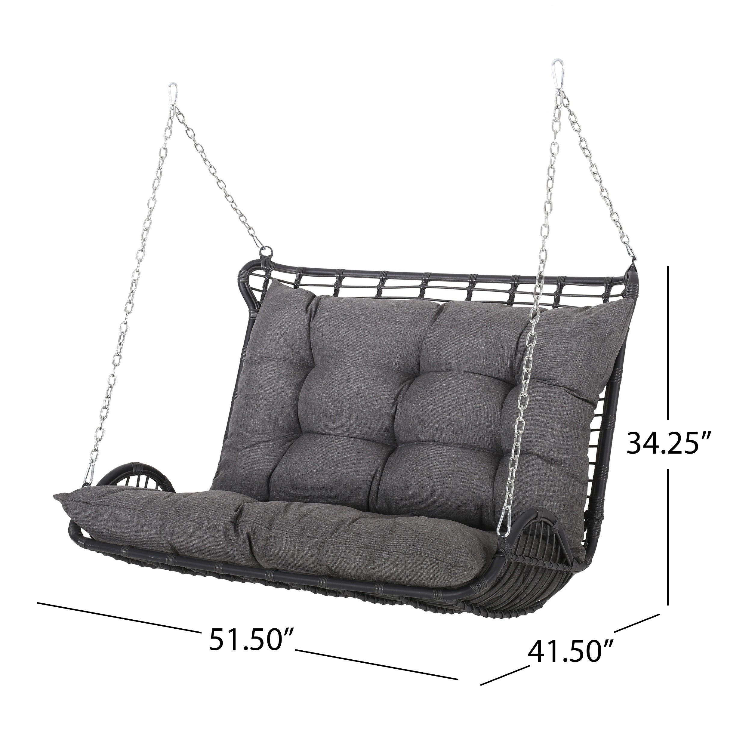 Arruda Outdoor Wicker Porch Swing with Cushions