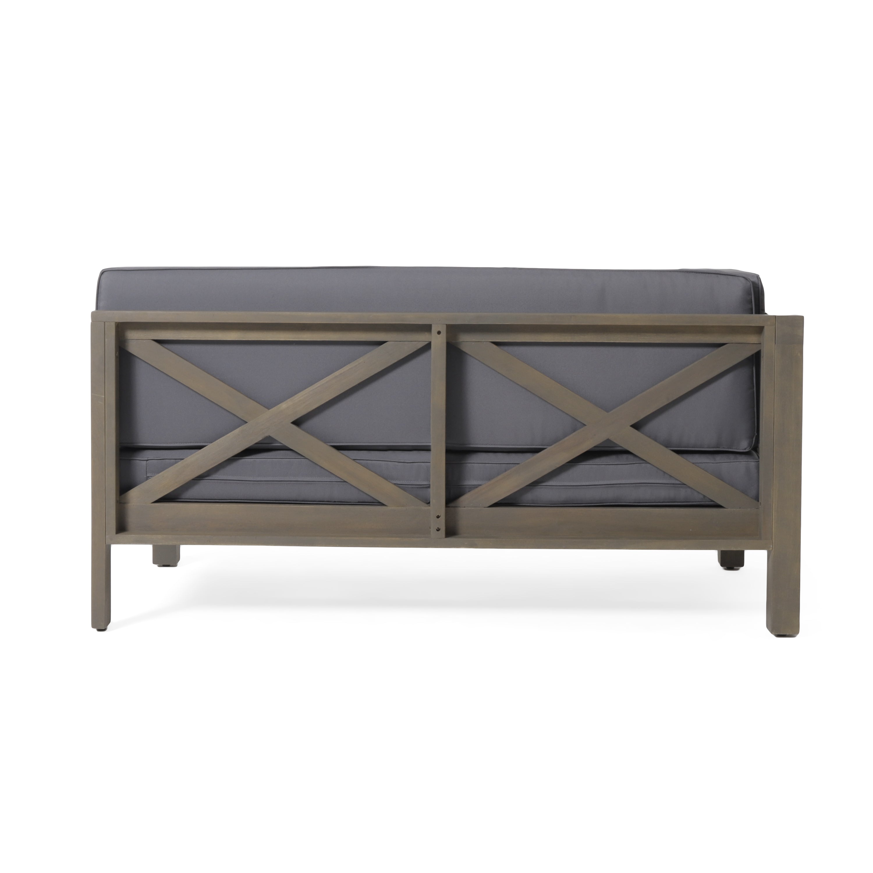Brava Outdoor X-Back Corner Bench with Coffee Table