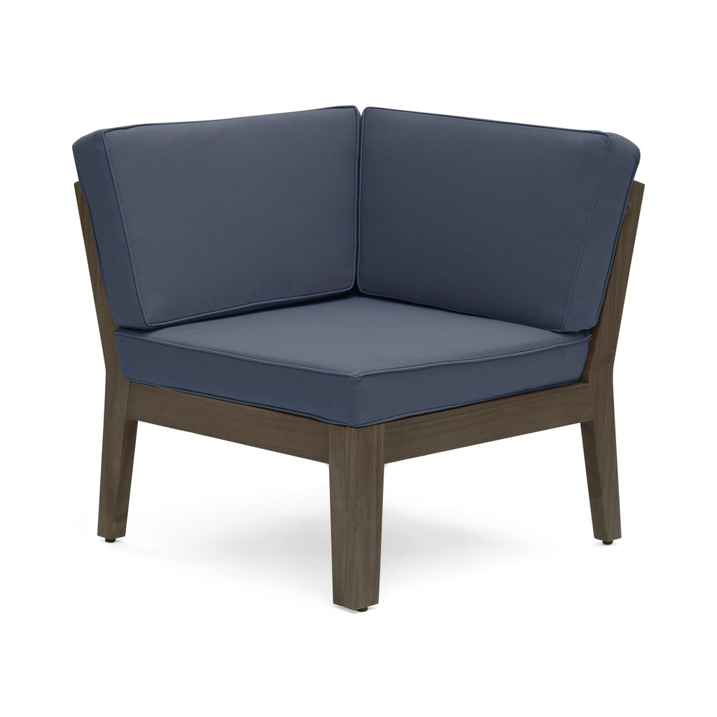 Grenada Outdoor Acacia Wood U-Shape Armless Sectional Sofa