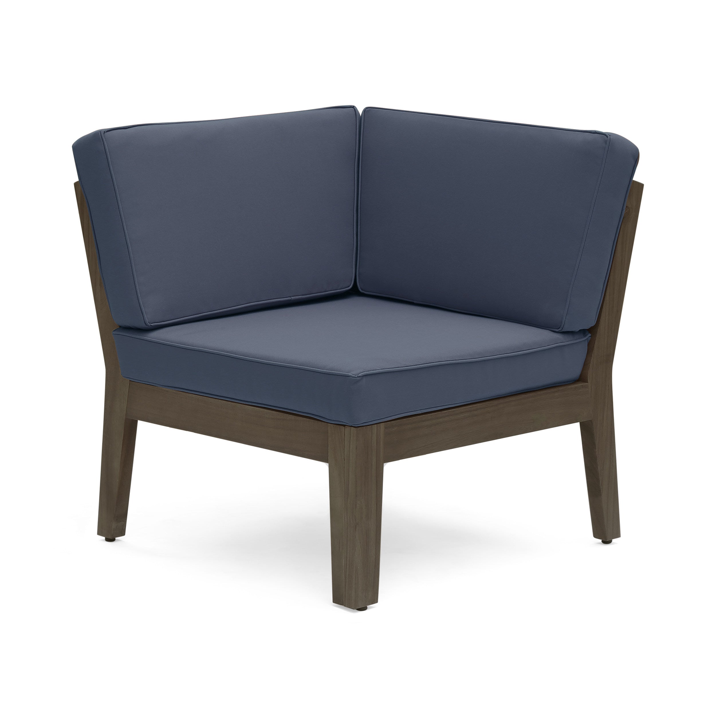 Grenada Outdoor Acacia Wood U-Shape Armless Sectional Sofa