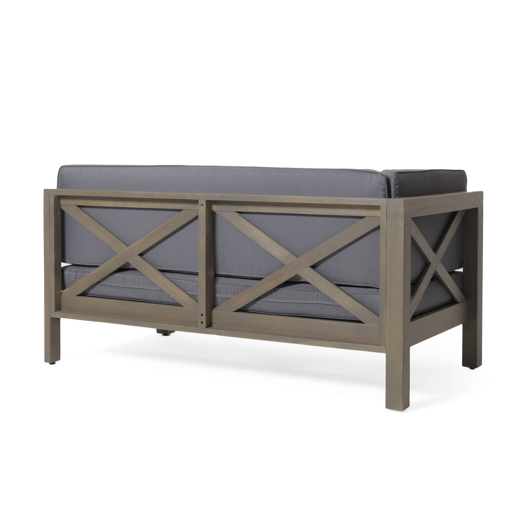 Brava Outdoor X-Back Corner Bench with Coffee Table