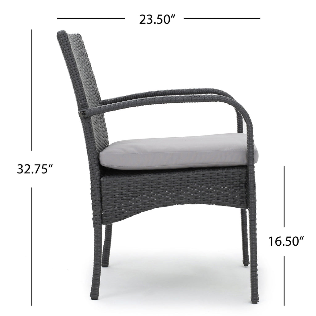 Cordoba Outdoor Wicker Dining Chairs, Set of 2