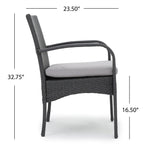 Cordoba Outdoor Wicker Dining Chairs, Set of 2