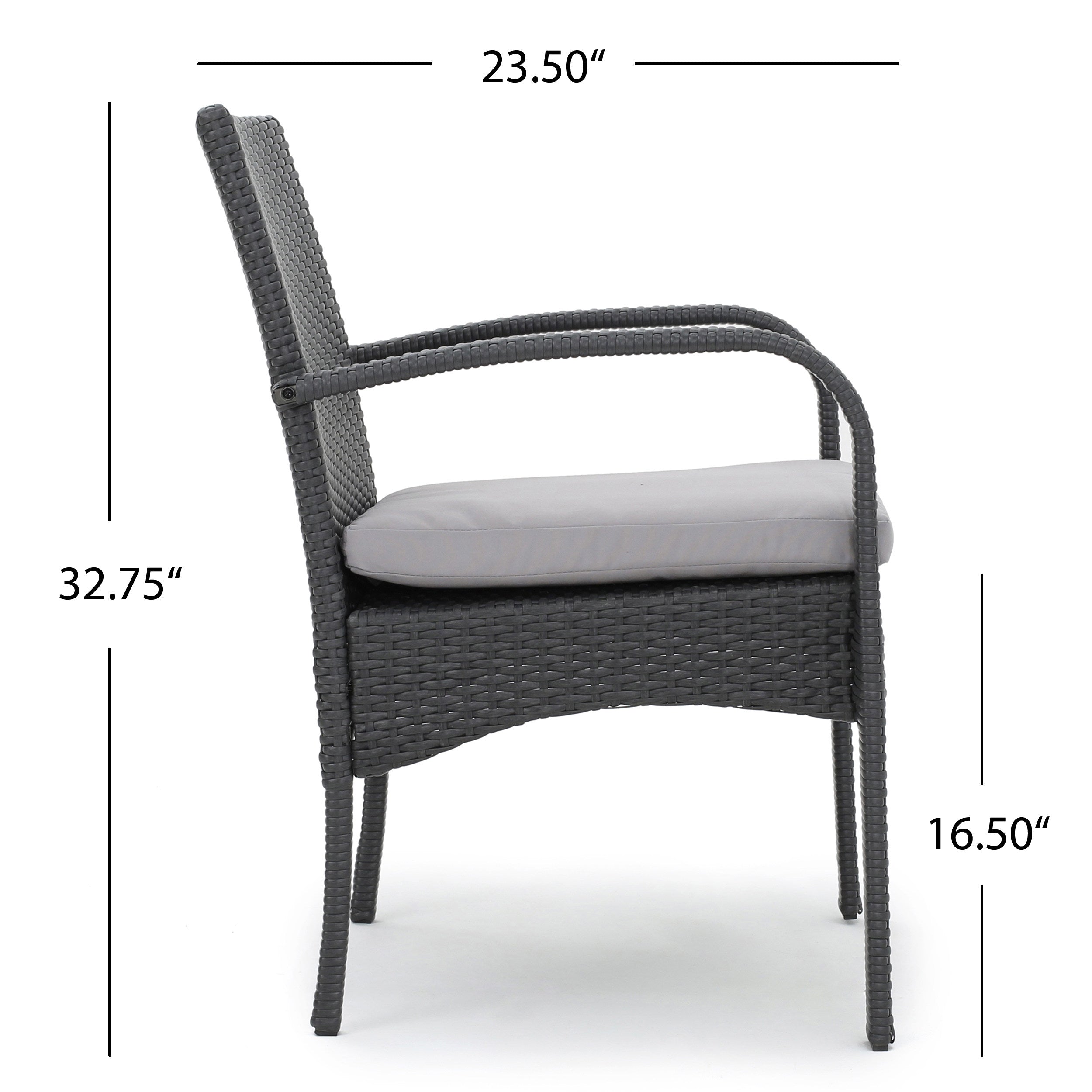 Cordoba Outdoor Wicker Dining Chairs, Set of 2