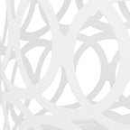 Symmetry White Outdoor Cylindrical End Table with Overlapping Circle Pattern