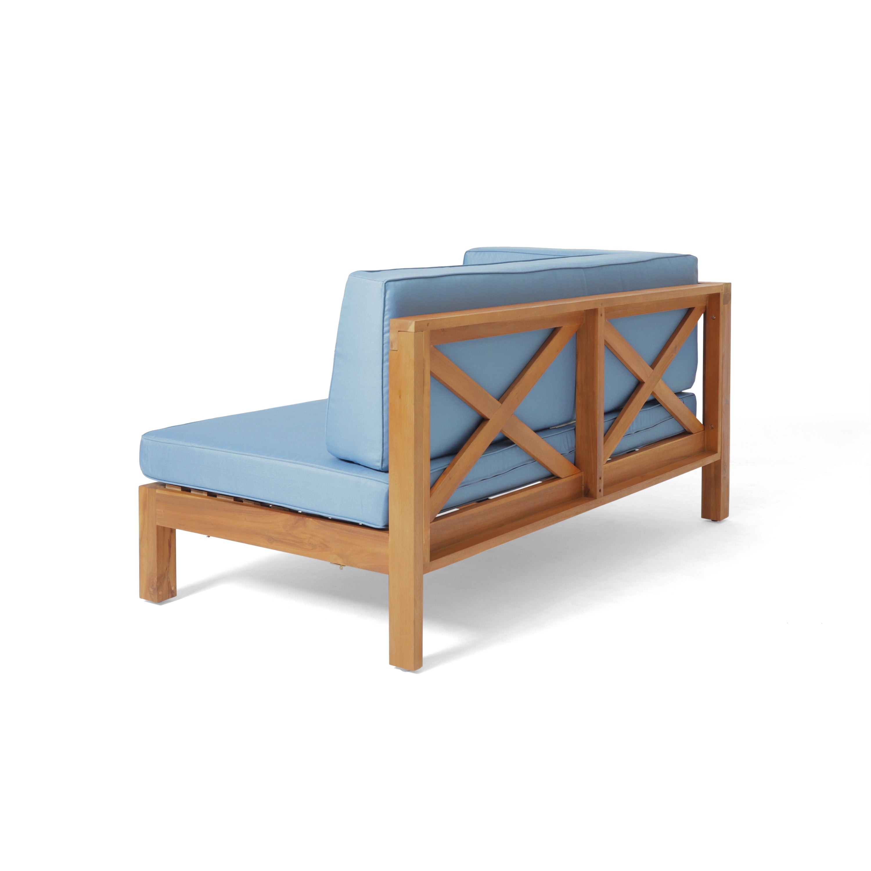 Brava Outdoor X-Back Corner Bench with Coffee Table