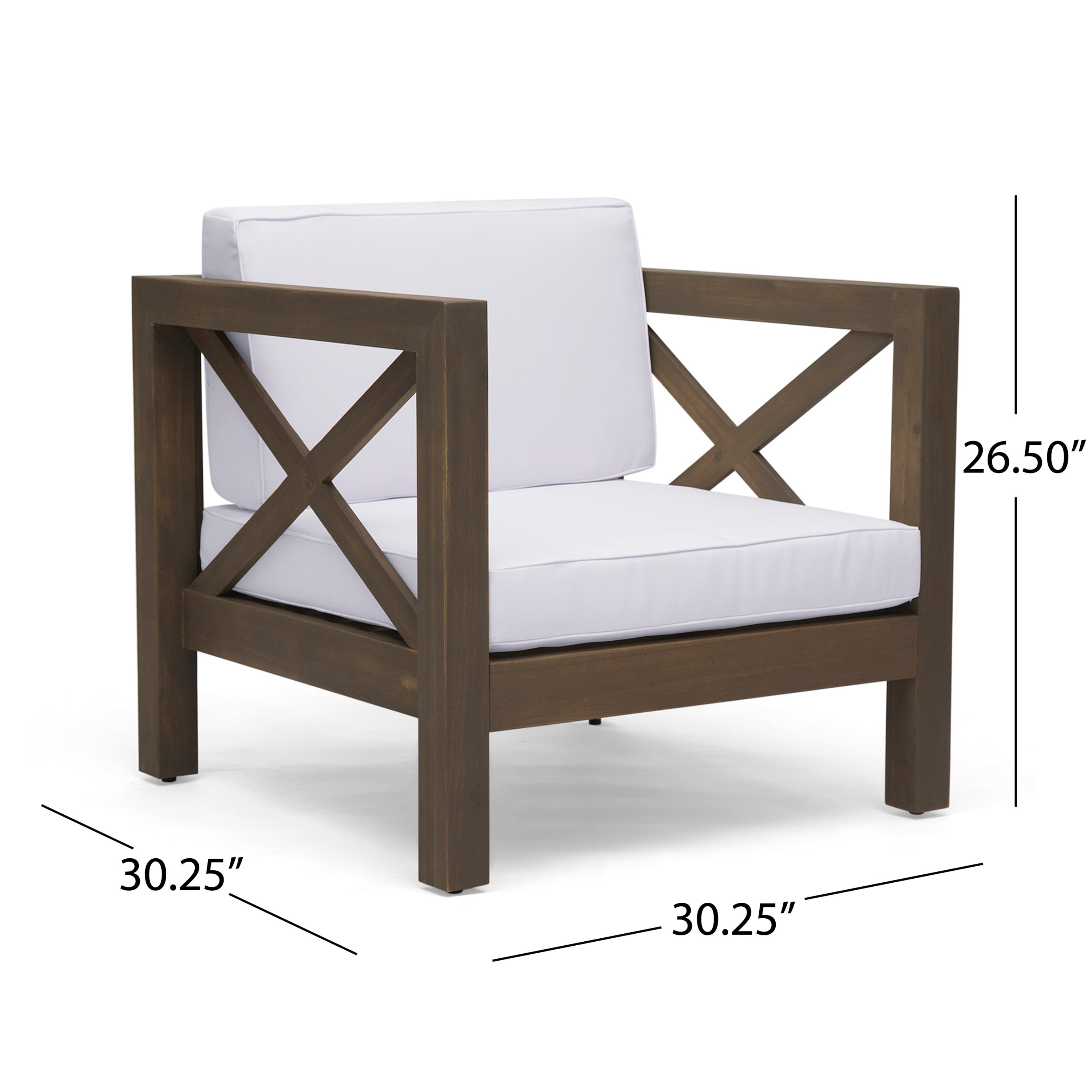 Brava Outdoor Club Chair with Water-Resistant Cushions