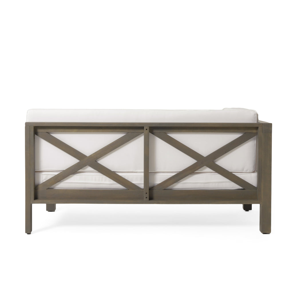 Brava Outdoor X-Back Corner Bench with Coffee Table