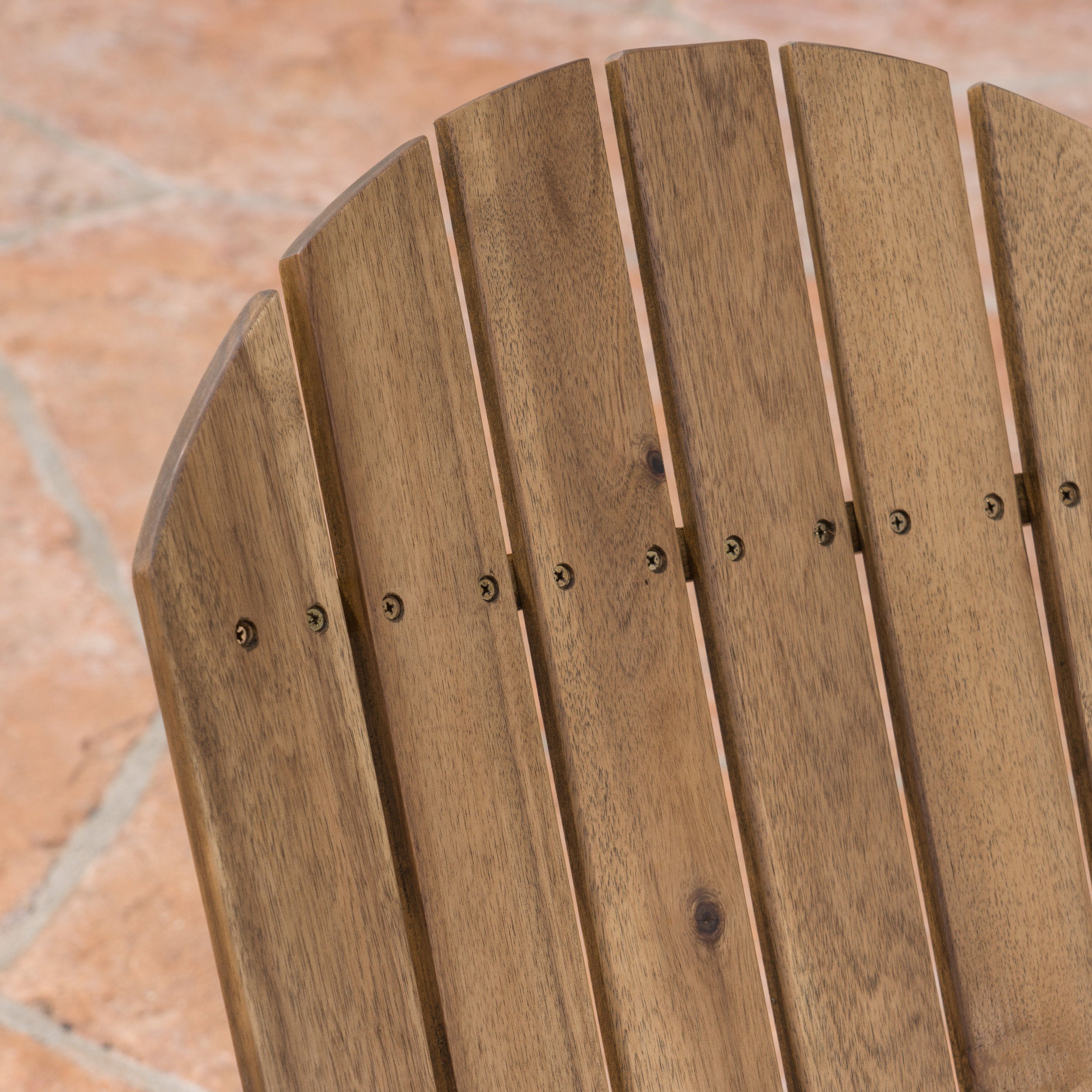 Outdoor Adirondack Loveseat with Hand Crafted Details, Natural