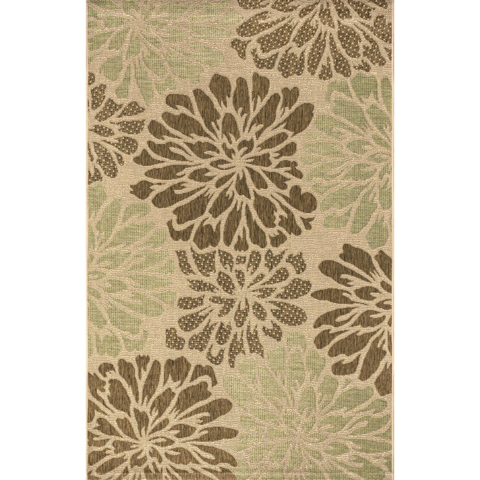 Zinnia Modern Floral Textured Weave Indoor/Outdoor Runner Rug
