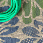 Zinnia Modern Floral Textured Weave Indoor/Outdoor Runner Rug