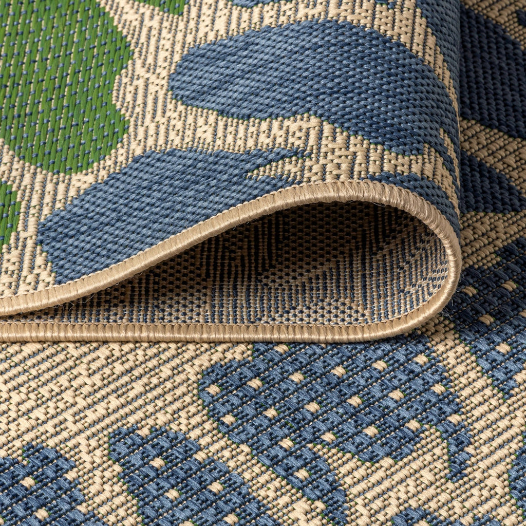 Zinnia Modern Floral Textured Weave Indoor/Outdoor Runner Rug