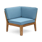 Grenada Outdoor Acacia Wood U-Shape Armless Sectional Sofa