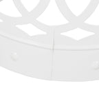 Symmetry White Outdoor Cylindrical End Table with Overlapping Circle Pattern